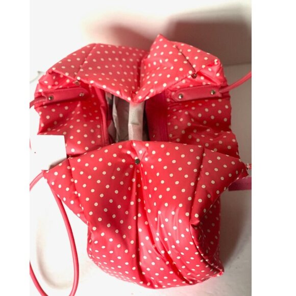 Kate Spade Everything Puffy Tote Dots Pink Nylon Leather Large Shoulder Bag - Picture 6 of 13